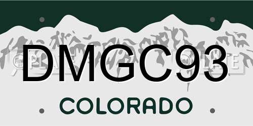 DMGC93 Colorado License Plate