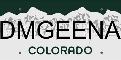 DMGEENA Colorado License Plate