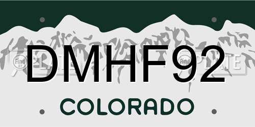 DMHF92 Colorado License Plate