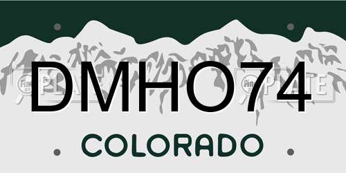 DMHO74 Colorado License Plate