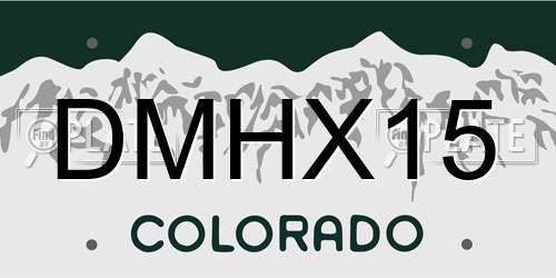 DMHX15 Colorado License Plate