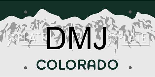 DMJ Colorado License Plate