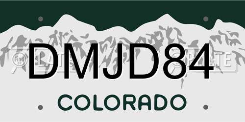 DMJD84 Colorado License Plate