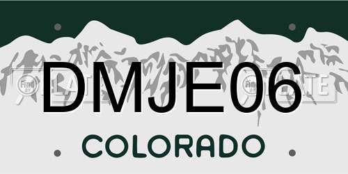 DMJE06 Colorado License Plate