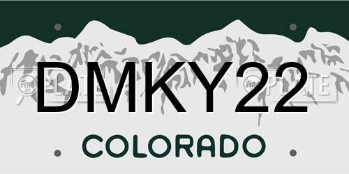 DMKY22 Colorado License Plate