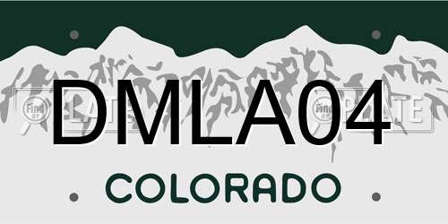 DMLA04 Colorado License Plate