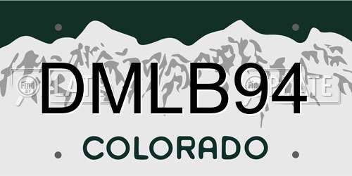 DMLB94 Colorado License Plate