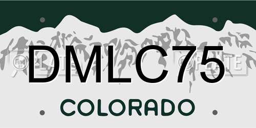 DMLC75 Colorado License Plate