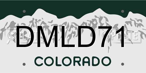 DMLD71 Colorado License Plate