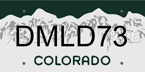 DMLD73 Colorado License Plate