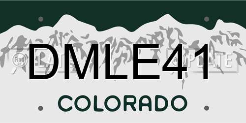 DMLE41 Colorado License Plate
