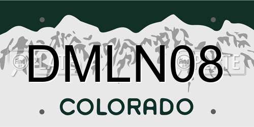 DMLN08 Colorado License Plate