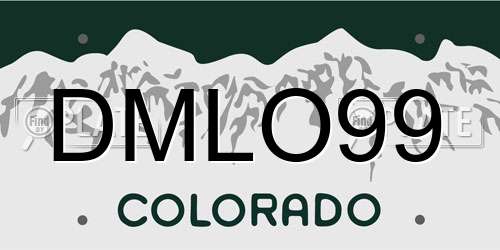 DMLO99 Colorado License Plate