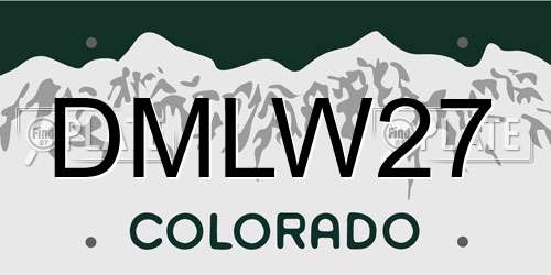 DMLW27 Colorado License Plate