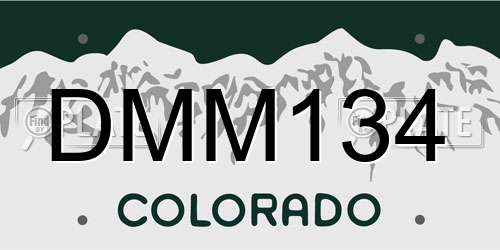 DMM134 Colorado License Plate
