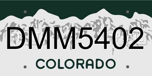 DMM5402 Colorado License Plate