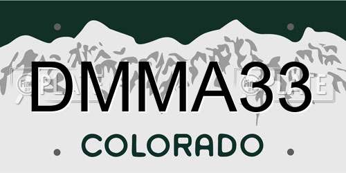 DMMA33 Colorado License Plate
