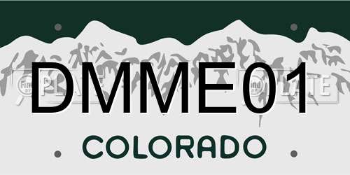 DMME01 Colorado License Plate