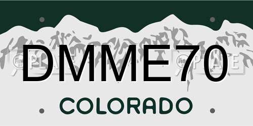 DMME70 Colorado License Plate