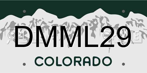 DMML29 Colorado License Plate