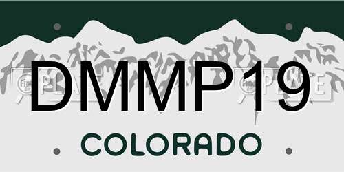 DMMP19 Colorado License Plate