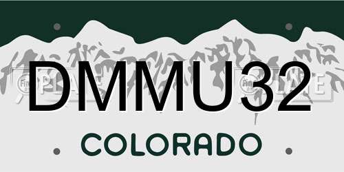 DMMU32 Colorado License Plate