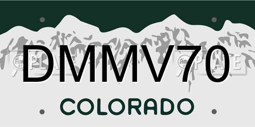 DMMV70 Colorado License Plate