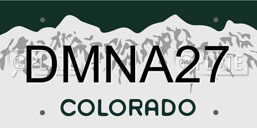 DMNA27 Colorado License Plate