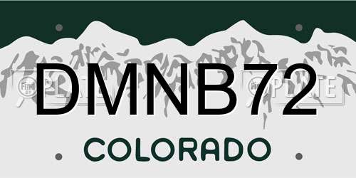 DMNB72 Colorado License Plate