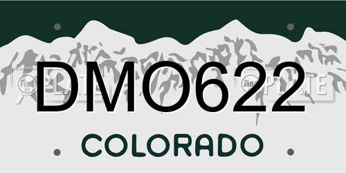 DMO622 Colorado License Plate