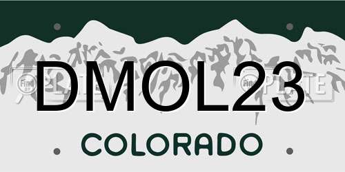 DMOL23 Colorado License Plate