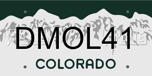 DMOL41 Colorado License Plate