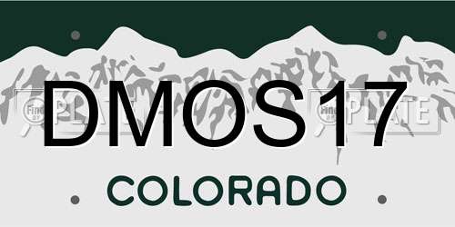 DMOS17 Colorado License Plate