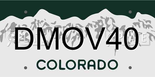 DMOV40 Colorado License Plate
