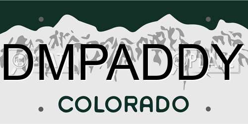 DMPADDY Colorado License Plate