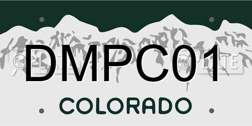 DMPC01 Colorado License Plate