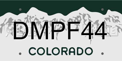 DMPF44 Colorado License Plate
