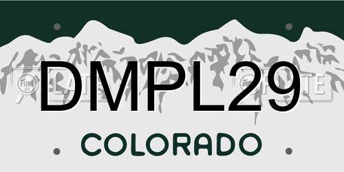 DMPL29 Colorado License Plate