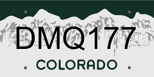 DMQ177 Colorado License Plate