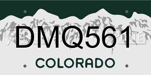 DMQ561 Colorado License Plate