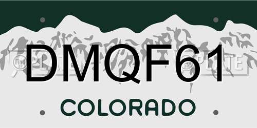 DMQF61 Colorado License Plate