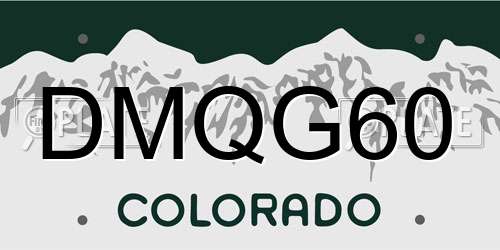 DMQG60 Colorado License Plate