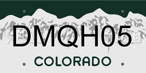 DMQH05 Colorado License Plate