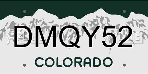 DMQY52 Colorado License Plate