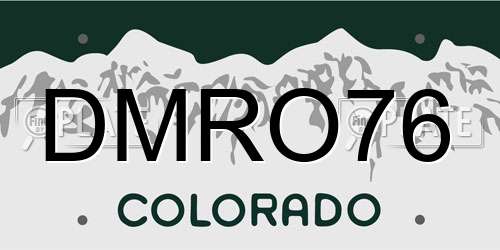 DMRO76 Colorado License Plate