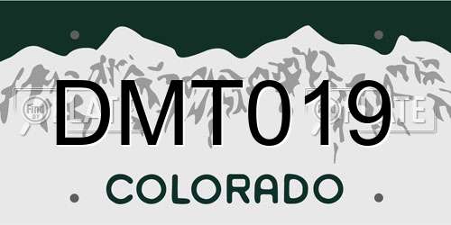 DMT019 Colorado License Plate