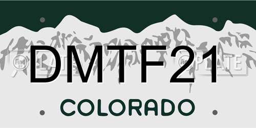 DMTF21 Colorado License Plate