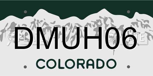 DMUH06 Colorado License Plate