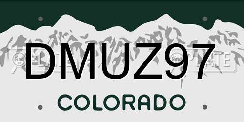 DMUZ97 Colorado License Plate
