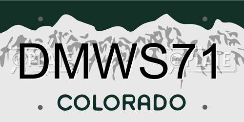 DMWS71 Colorado License Plate